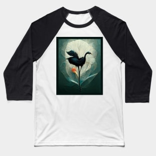 Black flamingo tulip fusion art Baseball T-Shirt